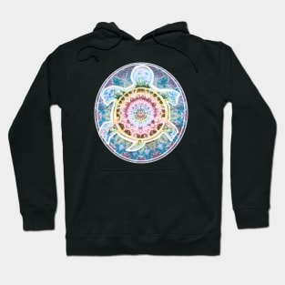 Rainbow Turtle Tie Dye mandala spirit animal batik terrapin hippie boho Hoodie